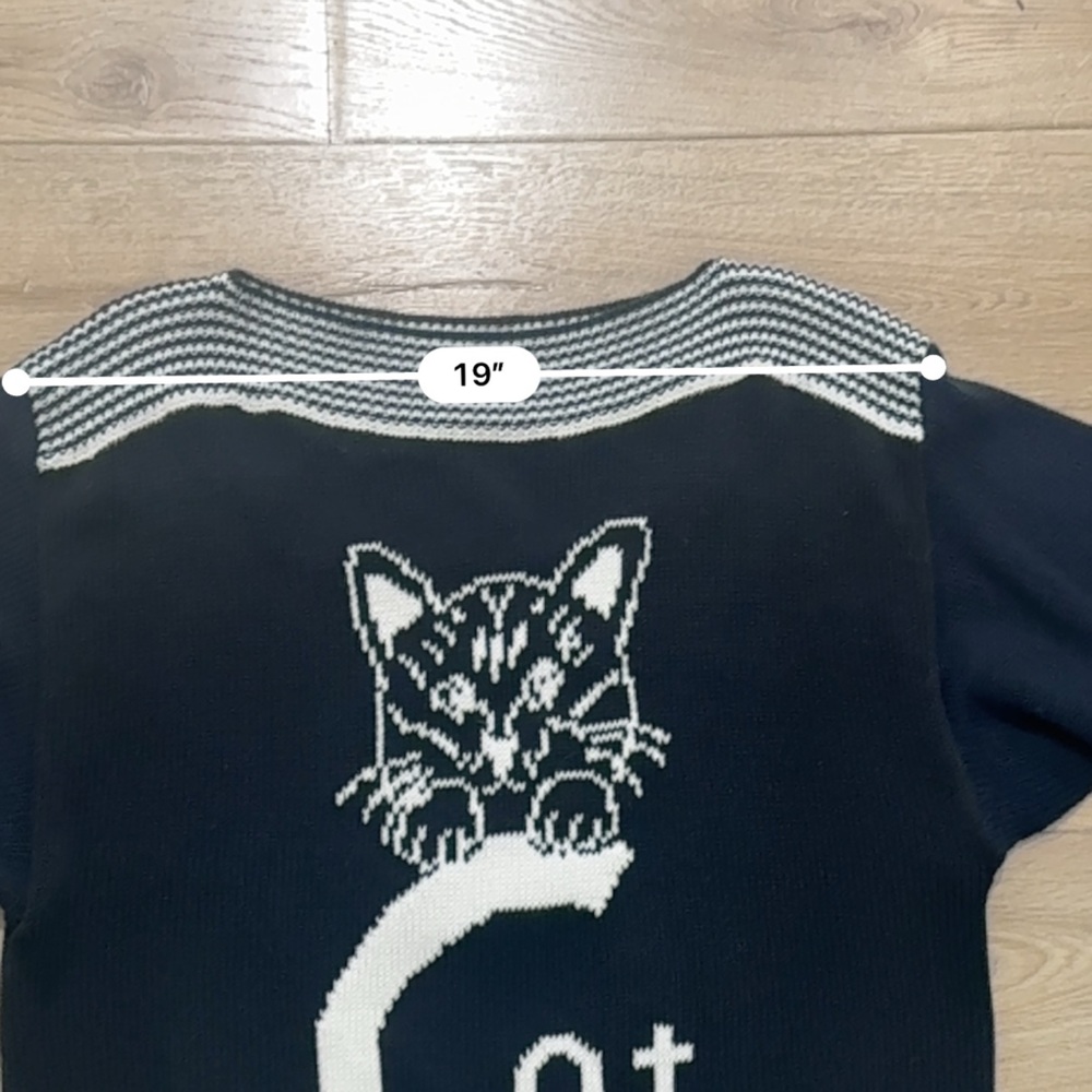 Rawlings Cat Boatneck Knit Sweater Vintage Rare - Picture 6 of 14